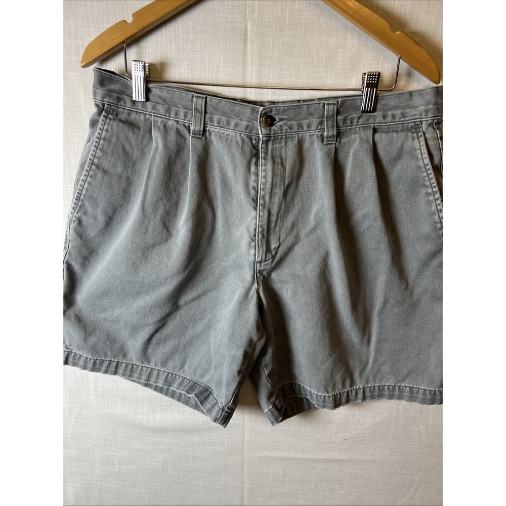 Dockers Men's Shorts 36 Gray Pleated Front 100% Cotton Classic Fit Casual Golf